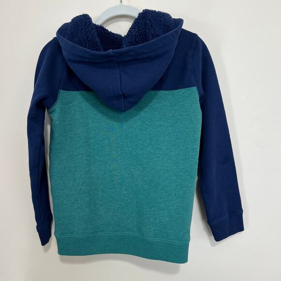 Oshkosh Hoodie  Hooded Jacket Full Zip Green Blue FleeceSz 12 - Picture 6 of 8